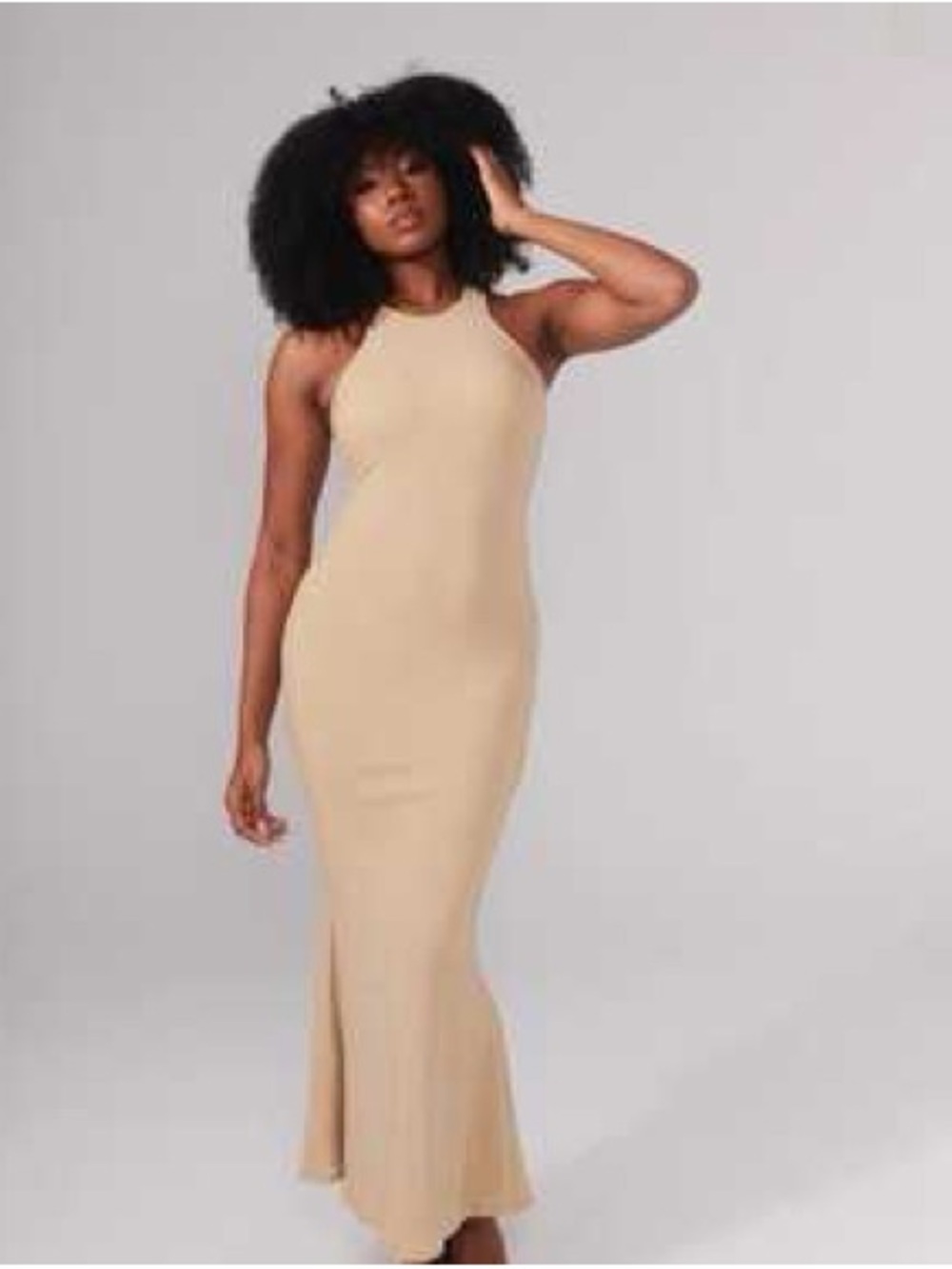 Shimme Halter Maxi Dress with Built in Bra